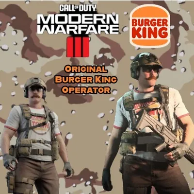 Call Of Duty COD Modern Warfare 2 / 3 /Warzone 2 Burger King Town Operator Skin  • £1.99