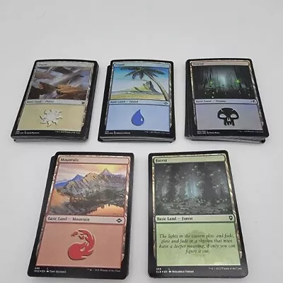 100 FOIL Magic The Gathering Foil Basic Land Cards Lot - 20 Of Each - MTG  • $9.99