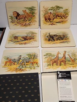 Vintage Celluware Limited African Animal Scenery Placemats. Durham England. NR  • $12.99