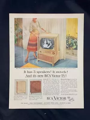 Magazine Ad* - 1954 - RCA Victor TV's - 3 Models Shown • $8