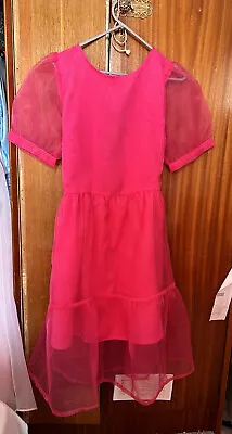 CINDERELLA DIVINE Hot Pink Cocktail Party Wedding Taffeta Dress Size M/ 8-10 • £5