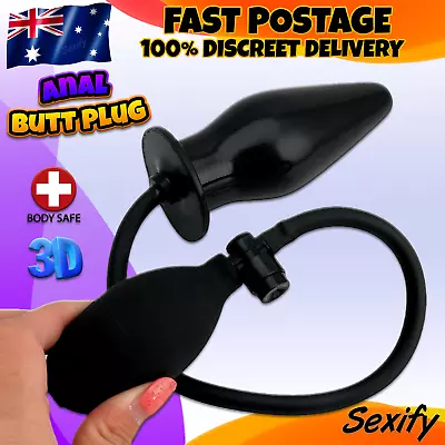 Large Inflatable Anal Butt Plug Balloon Dildo Expander Expandable Gay Sex Toy • $24.95