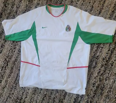 Rare VINTAGE Nike Mexico Jersey 2002 XXL Green White Seleccion Mexicana Futbol • $175