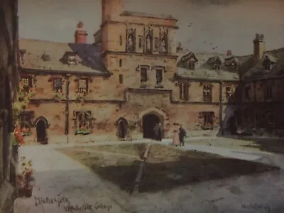 £4.50 • Buy Antique Print 1909 Middle Gate Winchester College From By Painting Wilfrid Ball