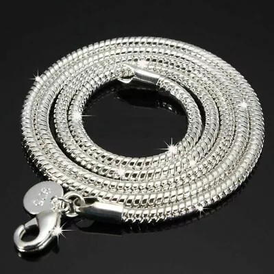 925 Sterling Silver Snake Chain Necklace 3MM 20'' Stunning • $5.34