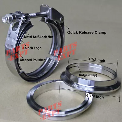 3.5inch Quick Release V-band Clamp & T304SS Flange Kit Muffler Exhaust Downpipe • $21.90