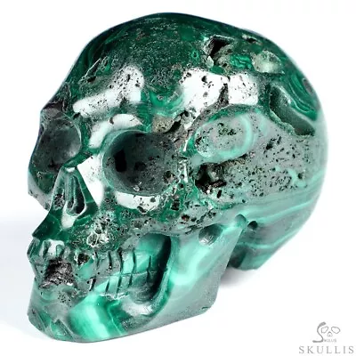 Gemstone 2.0  Malachite Hand Carved Crystal Skull Realistic Crystal Healing • $8.50