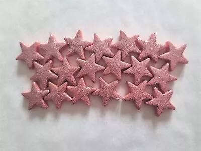 24 Glittery Rose Gold Stars - Edible Sugar Cake Decorations / Toppers • £4.50