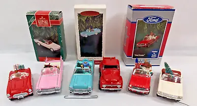 6 Classic American Cars Christmas Tree Ornaments Hallmark Keepsake In Demand FS • $169
