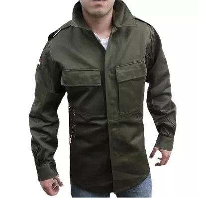 New Military Shirt Jacket Field Army Combat Jacket Tactical Coat Button Surplus • £21.99