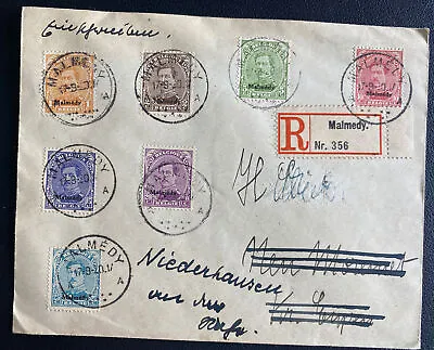 1920 Malmedy Belgium Registered Cover To Niederhairseu Local Overprints • $179.99