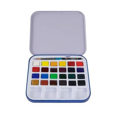 £18.72 • Buy Daler Rowney Aquafine Watercolour Half Pan Paint Travel Set, 24 Assorted Colours