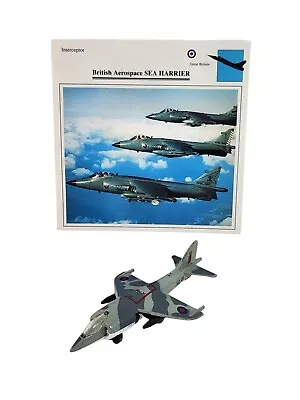 Vtg 1980 Matchbox Harrier STOVL Jet Aircraft Diecast Model & Laminated Info Card • $12.99