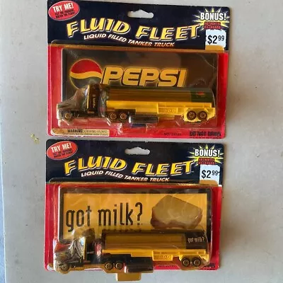 LOT (2) Fluid Fleet Liquid Filled Tanker Trucks - PEPSI / Got Milk? • $10
