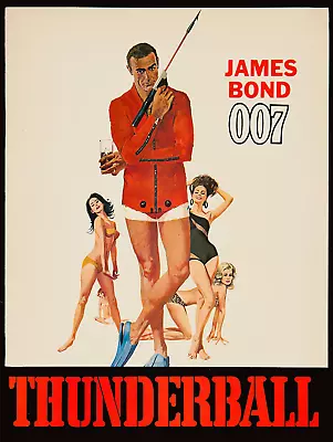 Print 1965 Poster 007 James Bond  Thunderball Movie Sean Connery Wall Decor Gift • $10.99