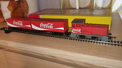 Hornby  COCA COLA LIVERY BAGNALL SHUNTER - AND CONTAINER WAGON EXCELLENT  • £39.99