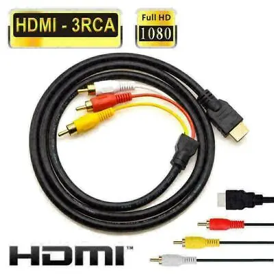 $6.64 • Buy HDMI Male To 3 RCA Video Audio AV Component Converter Adapter Cable HDTV 1080 