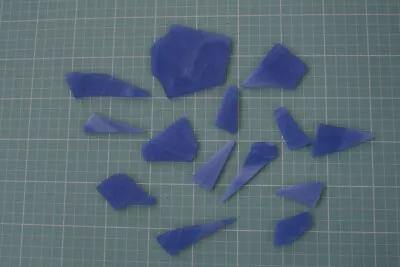  Cobalt Blue Machine Tumbled Frosted Glass Pieces Mosaic Art Supplies  • $6