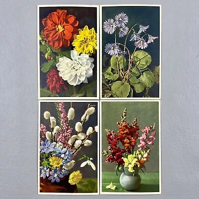 Lot Of 4 Vintage Floral Flower Postcards Thor E Gyger Unposted Dahilla Snap Drag • $17.99