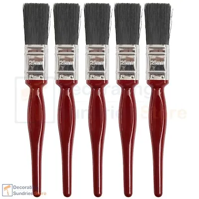 One Inch Paint Brushes 1  | 25mm Mixed Bristle Paint Brush Set | Small Brushes • £6.45