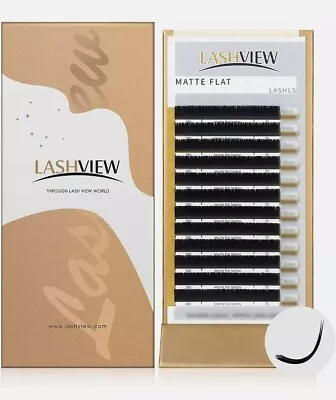 Eyelash Extensions Ellipse Flat Lashes C Curl 8mm SUPER MATTE Mink Black 0.15mm • £6.50