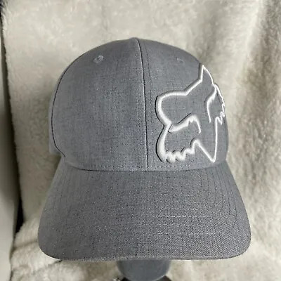 Fox Racing Hat Gray Embroidered Adult S M FlexFit Motorcross Gear Racers Cap • $15