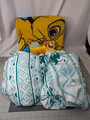 Disney Lion King Twin Sheet Flat Fitted And Blanket 43x59 Inch • $49.95