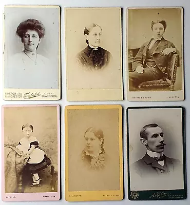 Victorian & Edwardian Carte De Viste Photographs - Set Of 6 - Lovely Photo's • £9.95