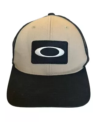 Oakley Snapback Patch Embroidered Hat Cap Beige And Black One Size Fits All • $18