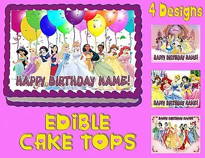 Disney Princess Cake Topper Edible Sugar Picture Rapunzel Cinderella Birthday • $17