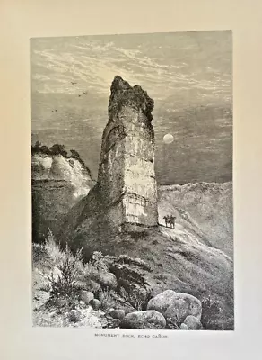  UTAH  Monument Rock Echo Canyon UTAH 1873 By Thomas Moran Antique • $8.99