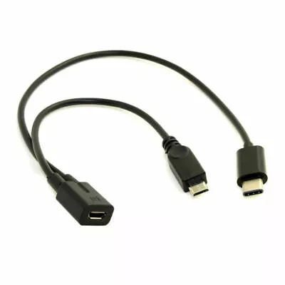 Micro USB Female To USB-C 3.1 & Micro USB Male Splitter Extension Cable  USB3.1 • $7.35