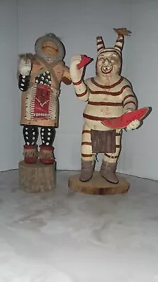 2 Antique Vintage Hopi Kachina Dolls Polychrome Painted Estate Find • $99