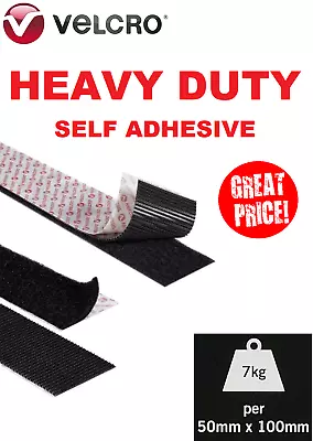 VELCRO® HEAVY DUTY ULTRAMATE® 50mm Self Adhesive Tape Stick On Hook & Loop Strip • £119.95