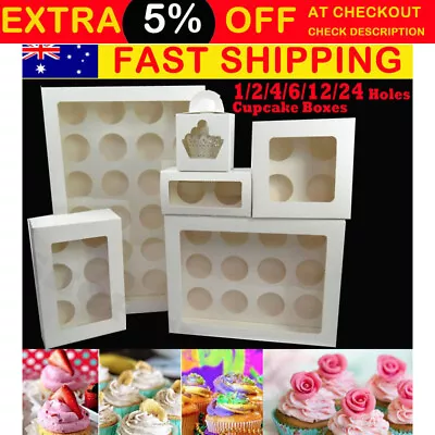 Cupcake Box 1 Hole 2 Hole 4 Hole 6 Hole 12 Hole 24 Hole And Mini 12 24 Window • $195.80