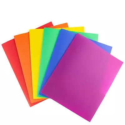 Colored Plastic Folders With Pockets - (6 Pack Assorted Colors) 2 Pocket Po... • $17.18