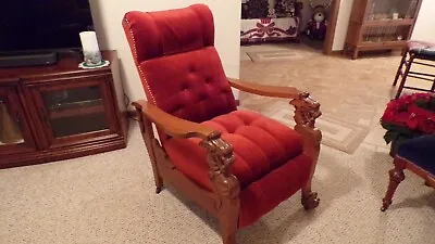 Vintage 1900s Oak Morris Reclining Chair  • $1498