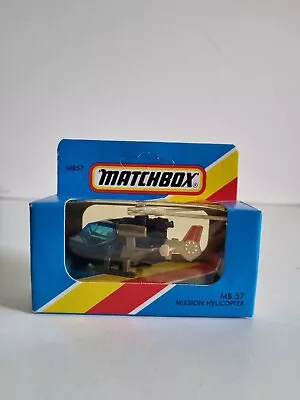 Light Blue Box 1981 Matchbox 1-75 MB57 Blue Mission Helicopter MIB • $26.95