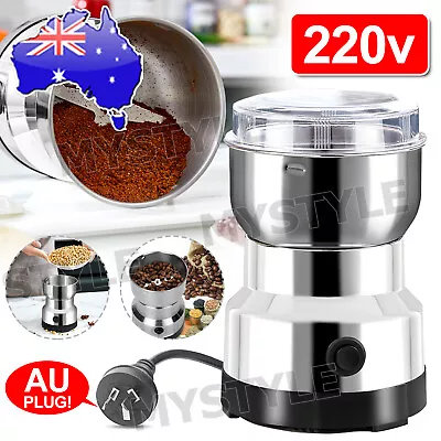 Electric Coffee Grinder Grinding Milling Bean Nut Spice Matte Blender 220V AUS • $13.95