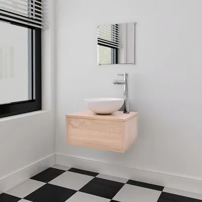 Four Piece Bathroom Furniture Set With Basin With Tap Beige V5Q0 • £319.99