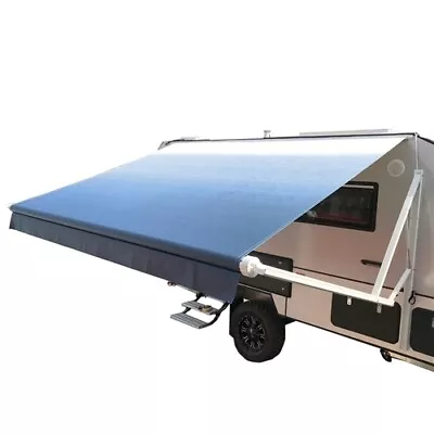 RV Awning Replacement Fabric 8x8 Ft Camper Trailer Canopy Blue Fade UV Resistant • $95.34