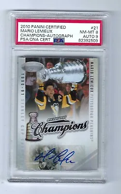 2020 Panini Certified Champions Mario Lemieux HOF Penguins Auto 01/10 PSA 8 • $250