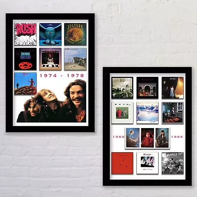 Rush 70's And 80's Album Art. Set Of Two Poster Prints. Available Framed. • £35.99