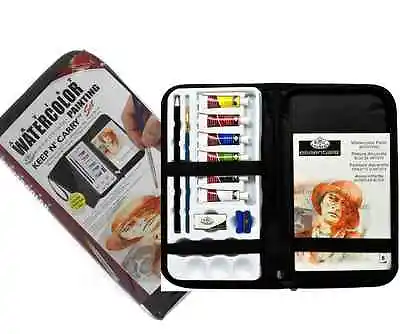 Artist Zip Up Travel Case Watercolour Paint Painting Set Brush & Pad Rset-kcwp • £8.95