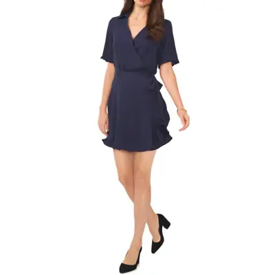 Vince Camuto Collared V-neck Short Sleeve Wrap Dress MSRP $119 1A 1812 • $19.96