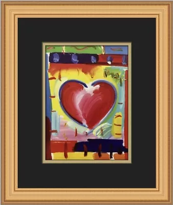 Peter Max Heart Custom Framed Print Free Shipping • $95