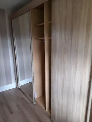 2 Large Wardrobes Mirrored 3 Sliding Doors 1 Double 1 Triple FREE STANDING • £425