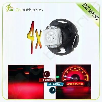 4Pcs Ultra Red T5 Neo Wedge 5050 1SMD LED Lamps Car A/C Climate Indicator Light • $7.89