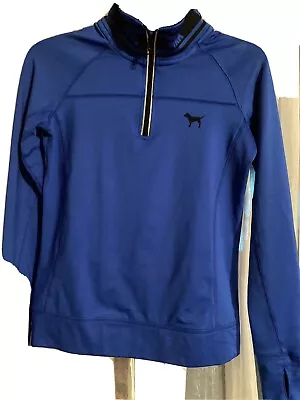 Victoria Secret Pink Ultimate Half Zip Pullover Track Jacket Extra Small Blue • $25