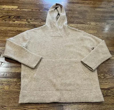 Vince Sweater XS Beige Wool Alpaca Blend Hooded Knit Pockets Pullover • $40